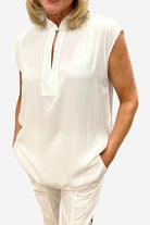 Mela Purdie - Keyhole Slice Top | White - Top - Silvermaple Boutique 