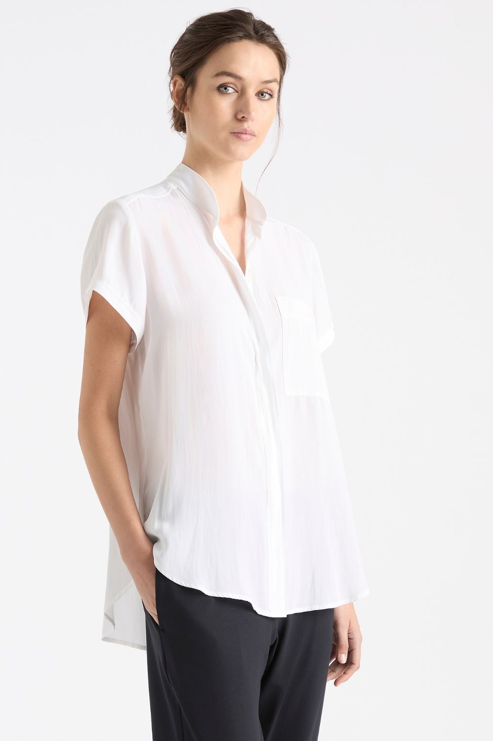 Mela Purdie Stand Shirt | White - Silvermaple Boutique