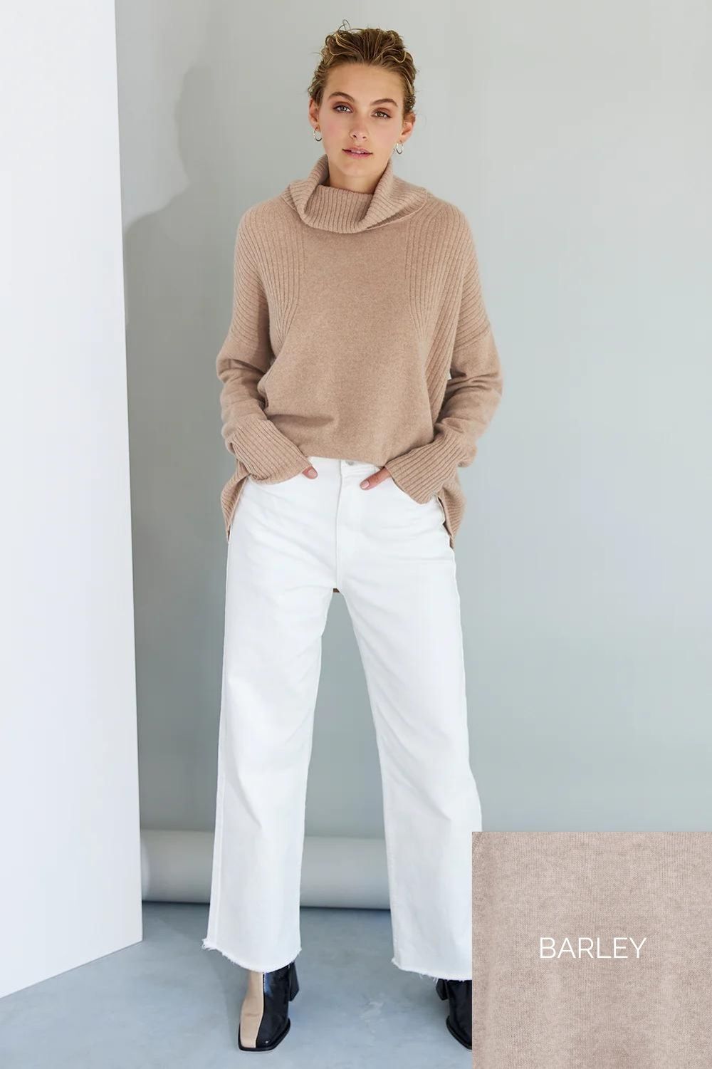 Mia Fratino Ribbed Roll Neck | Barley_Silvermaple Boutique