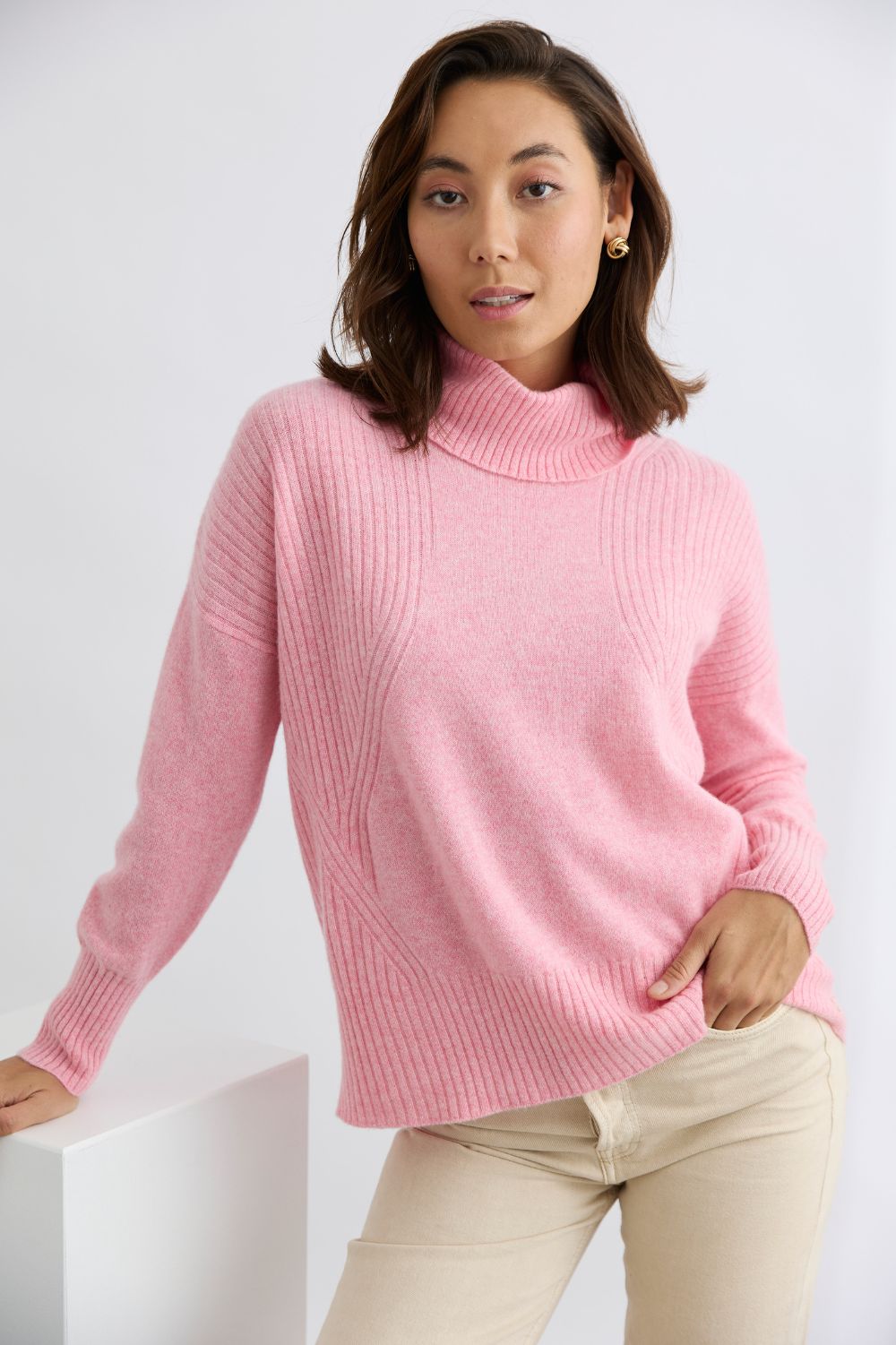 Mia Fratino Ribbed Roll Neck | Petal_Silvermaple Boutique