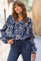 Miss June Silvia Blouse | Navy _Silvermaple Boutique