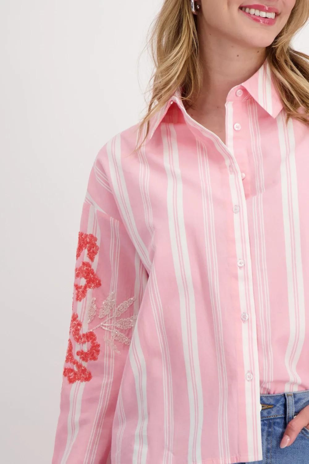 Monari Shirt Collar Blouse | Pink_Silvermaple Boutique