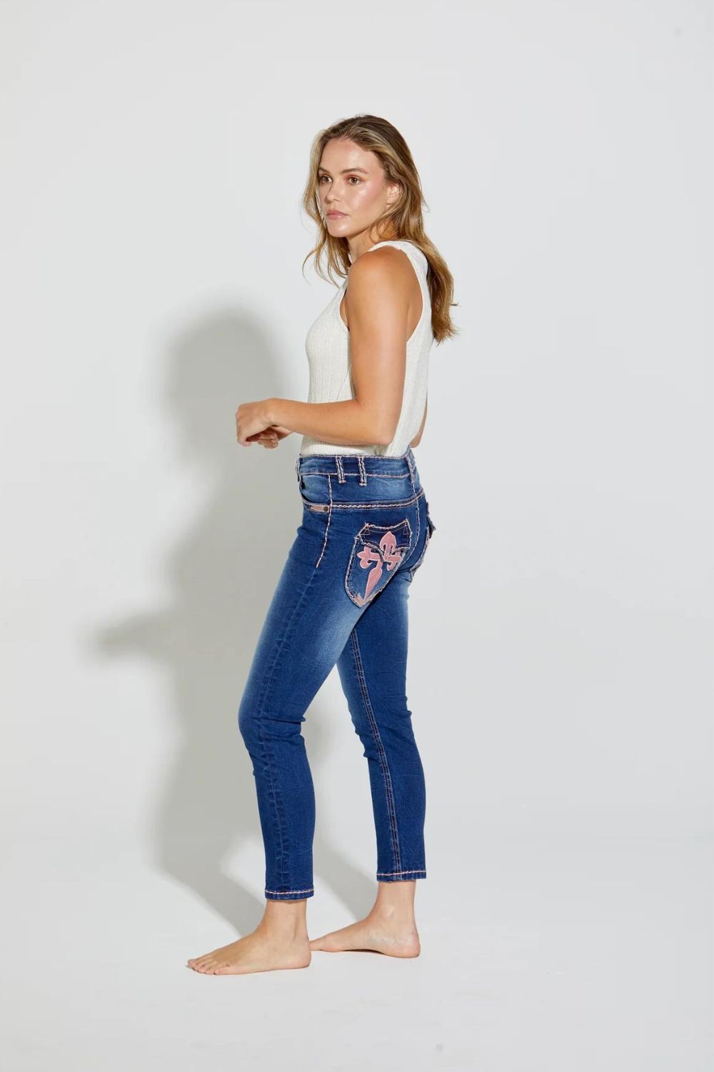 New London Jeans Nottingham Jean | Denim/Apricot_Silvermaple Boutique