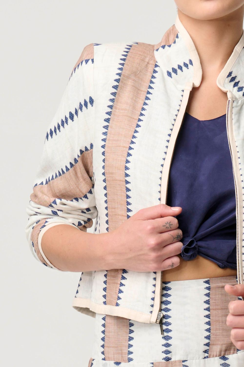 Once Was Delray Reversible Jacket | Ink Flè / Cayman Stripe_Silvermaple Boutique