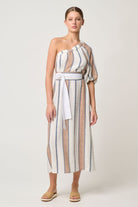 Once Was Bahia One Shoulder Dress | Cayman Stripe_Silvermaple Boutique