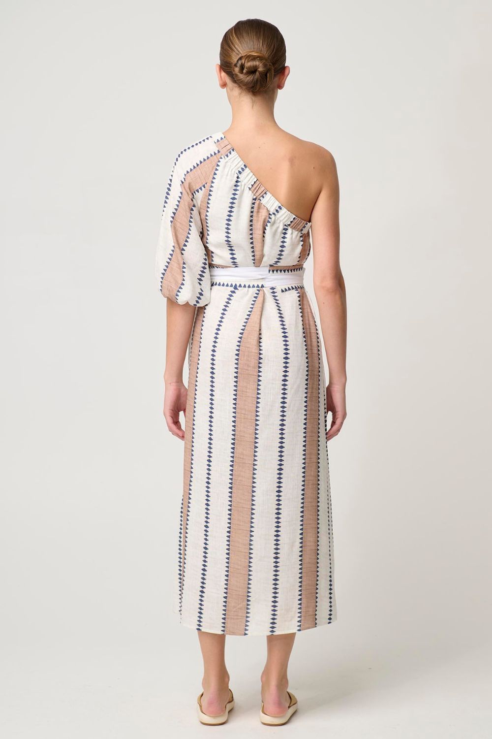 Once Was Bahia One Shoulder Dress | Cayman Stripe_Silvermaple Boutique