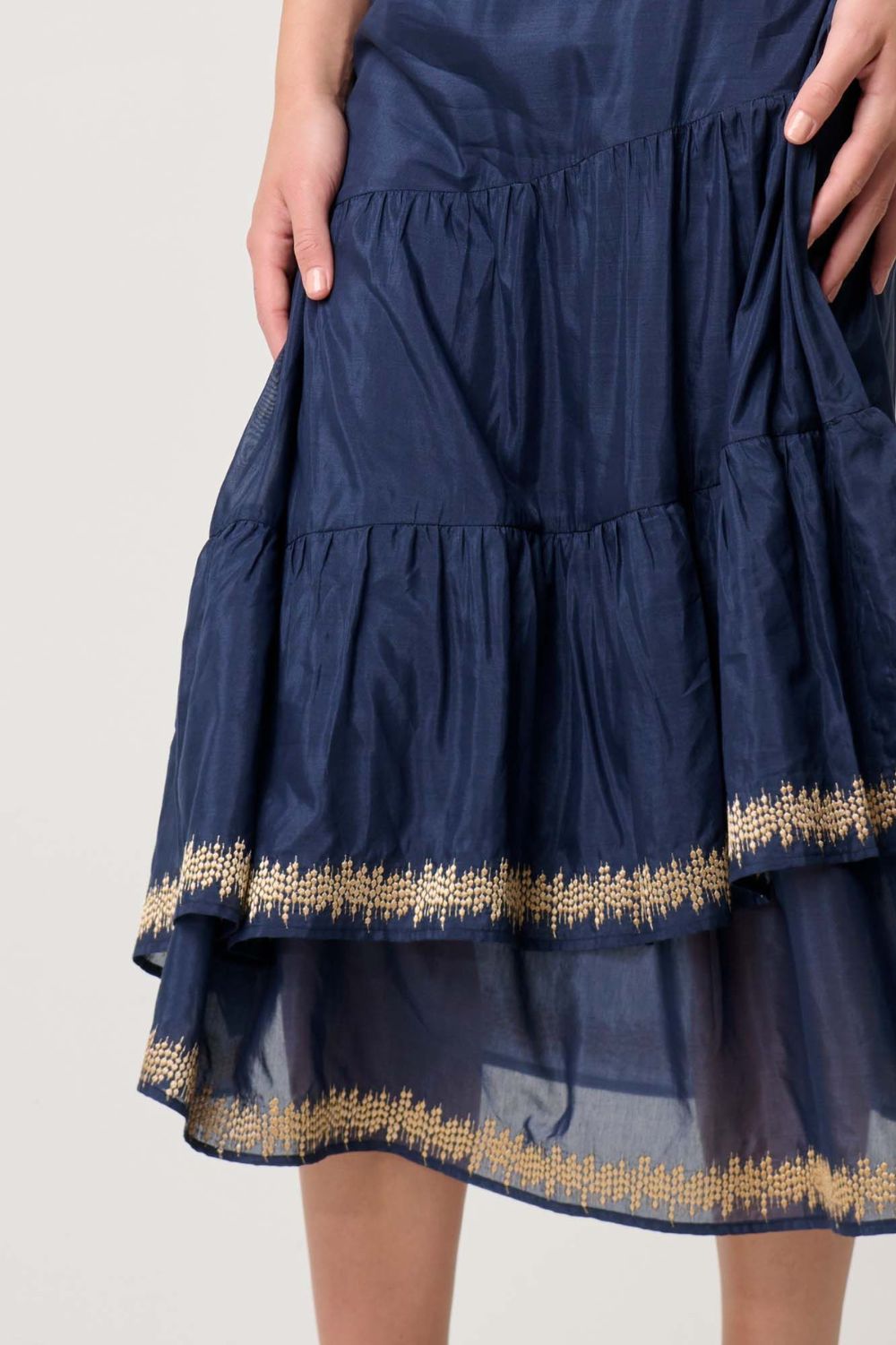 Once Was Mustique Embroidered Tiered Skirt | Ink_Silvermaple Boutique