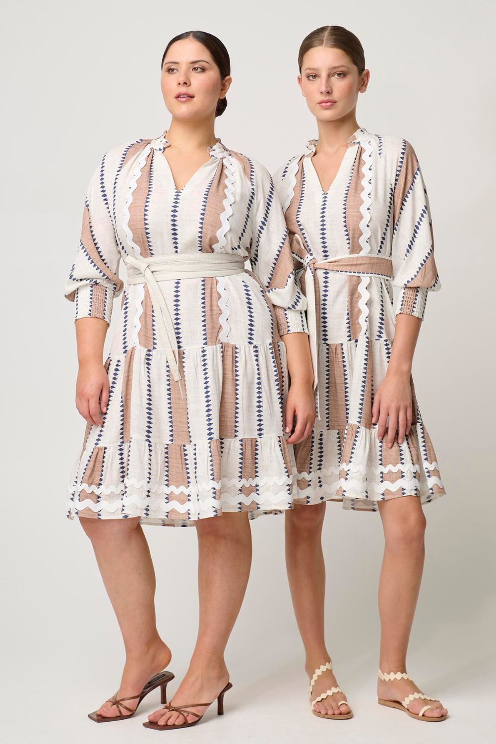 Once Was Sanibel Rick Rack Trim Dress | Cayman Stripe_Silvermaple Boutique