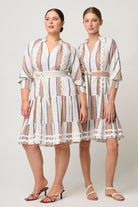 Once Was Sanibel Rick Rack Trim Dress | Cayman Stripe_Silvermaple Boutique