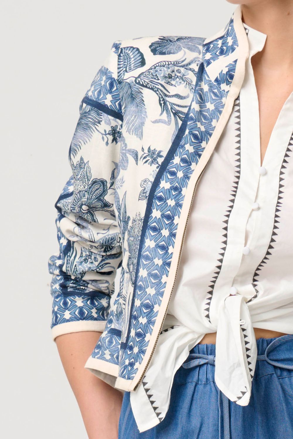 Once Was Delray Reversible Jacket | Ink Flè / Cayman Stripe_Silvermaple Boutique