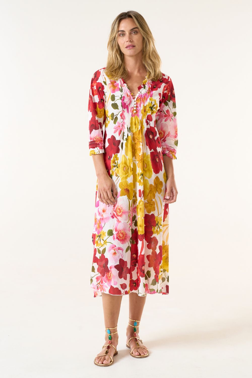 Oneseason Long Poppy Dress | Flamenco Yellow_Silvermaple Boutique