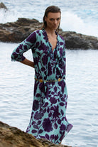 Oneseason Long Poppy Dress | Porto Vecchio Turquoise_Silvermaple Boutique