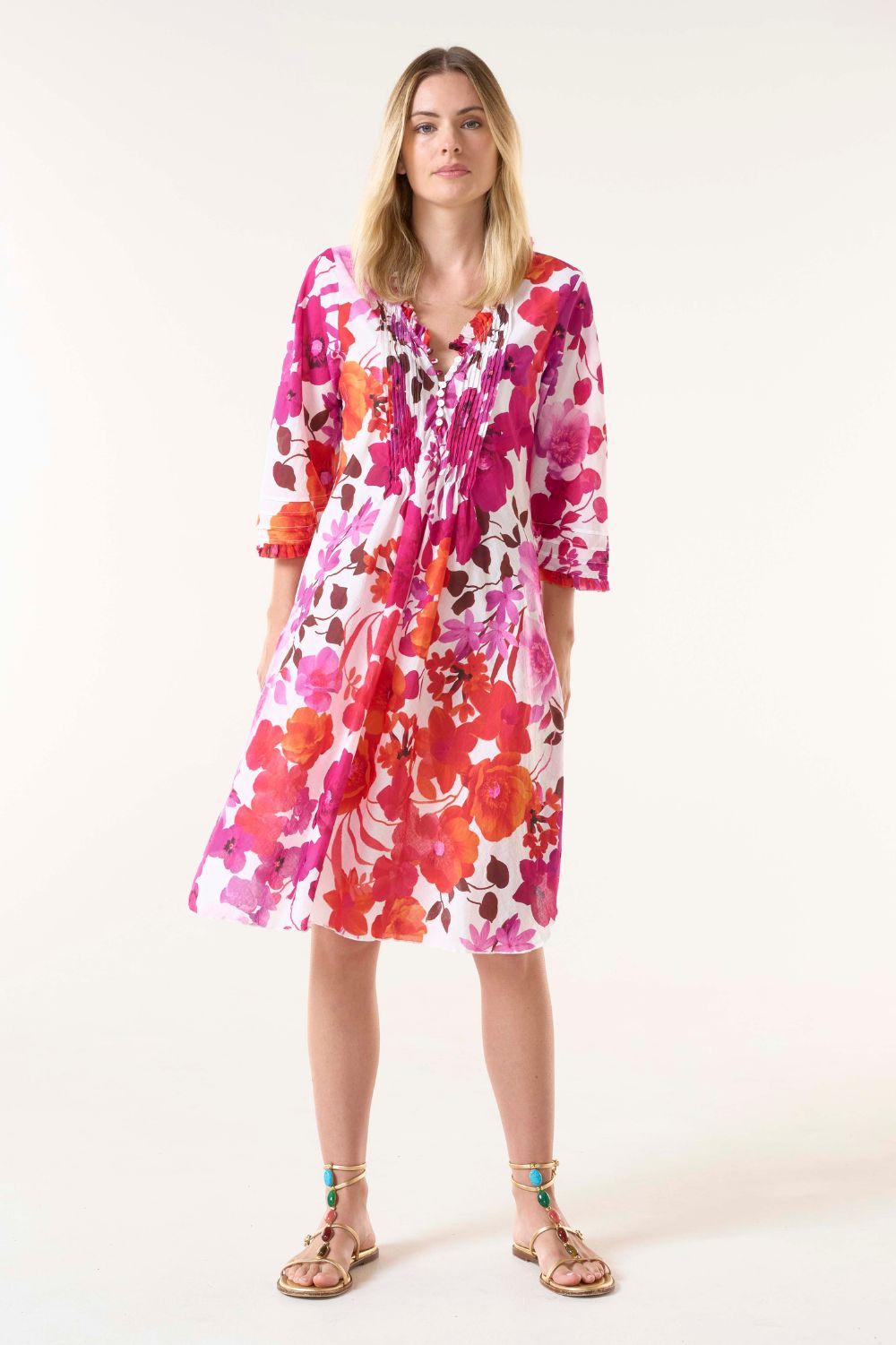 Oneseason Middy Poppy Dress | Flamenco Pink_Silvermaple Boutique