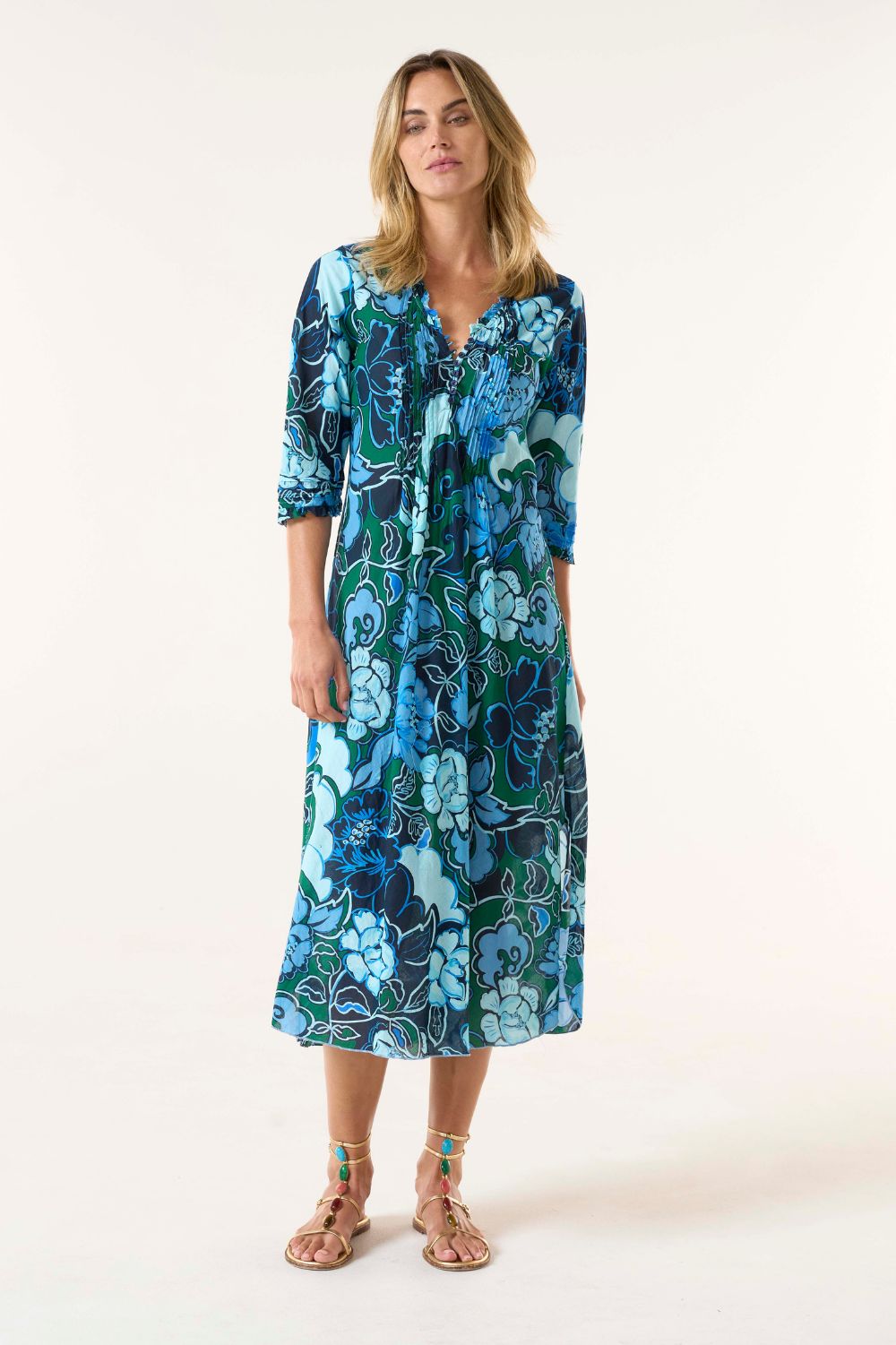 Oneseason Long Poppy Dress | Lefkada | Navy_Silvermaple Boutique