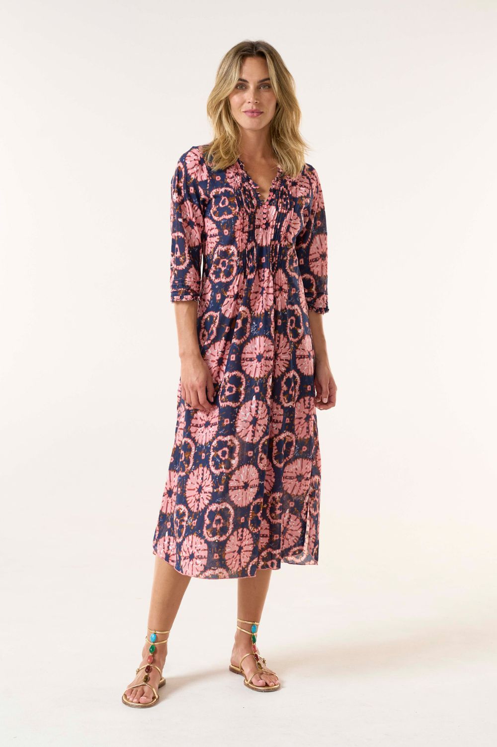 Oneseason Long Poppy Dress | Camogli Coral_Silvermaple Boutique