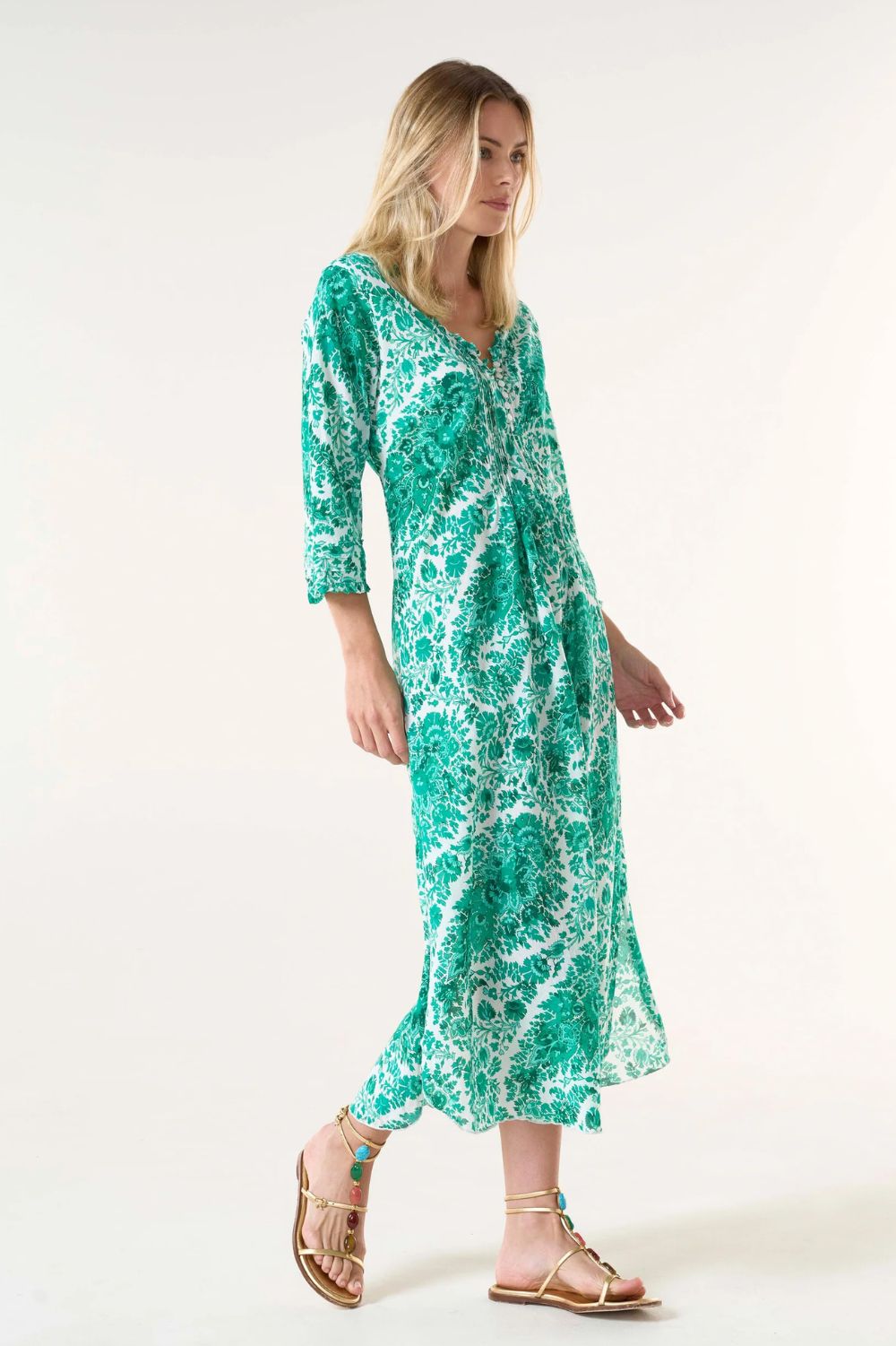 Oneseason Long Poppy Dress | St Tropez | Emerald_Silvermaple Boutique