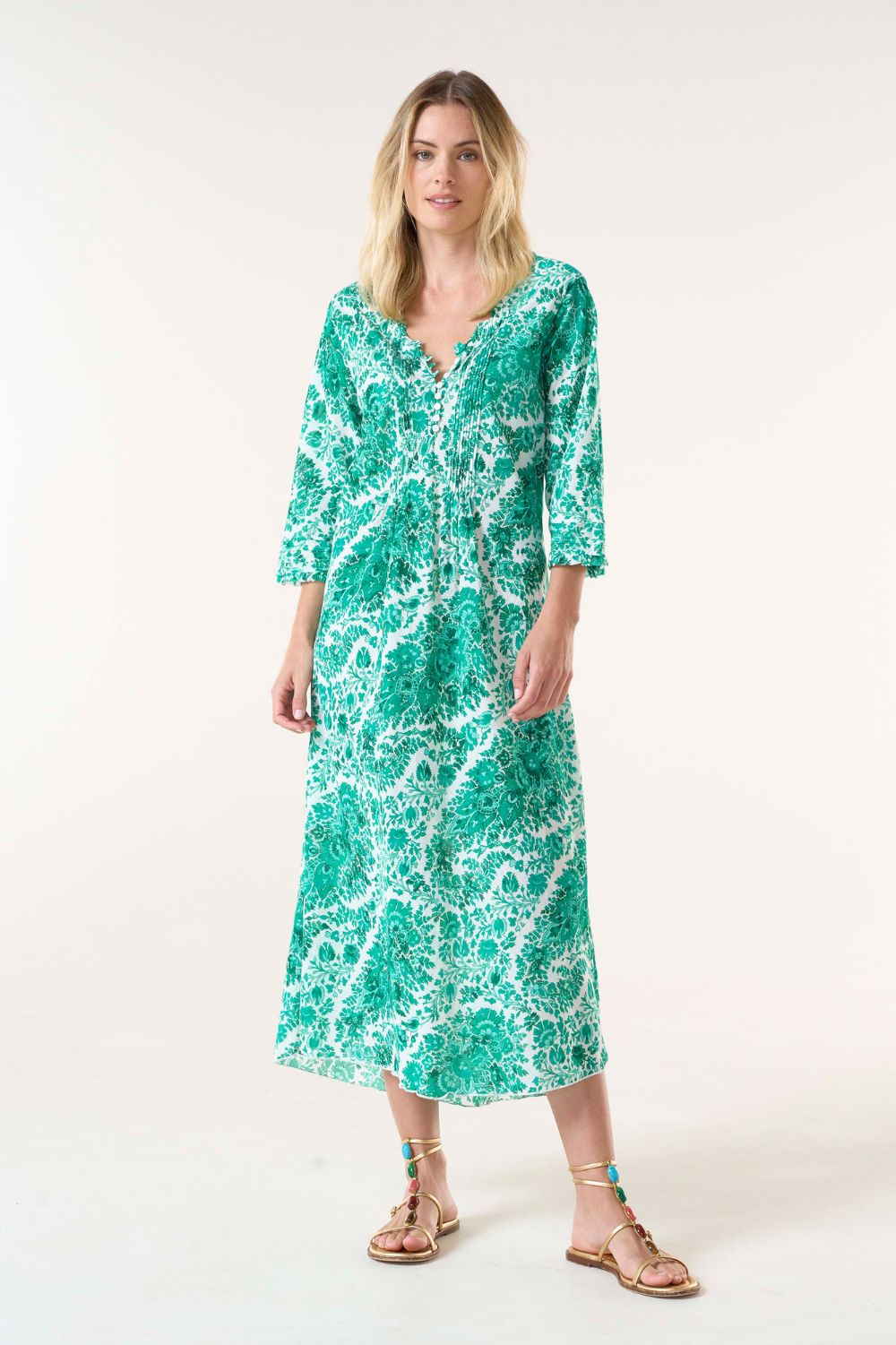 Oneseason Long Poppy Dress | St Tropez | Emerald_Silvermaple Boutique