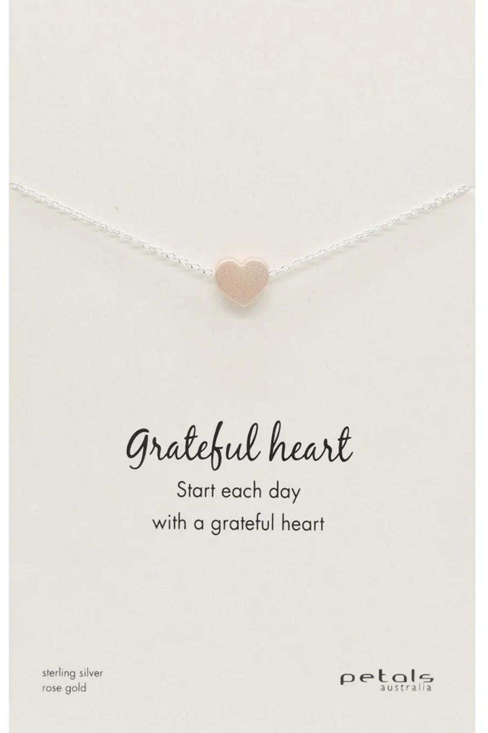 Petals Australia Grateful Heart Necklace | Rose Gold _Silvermaple Boutique