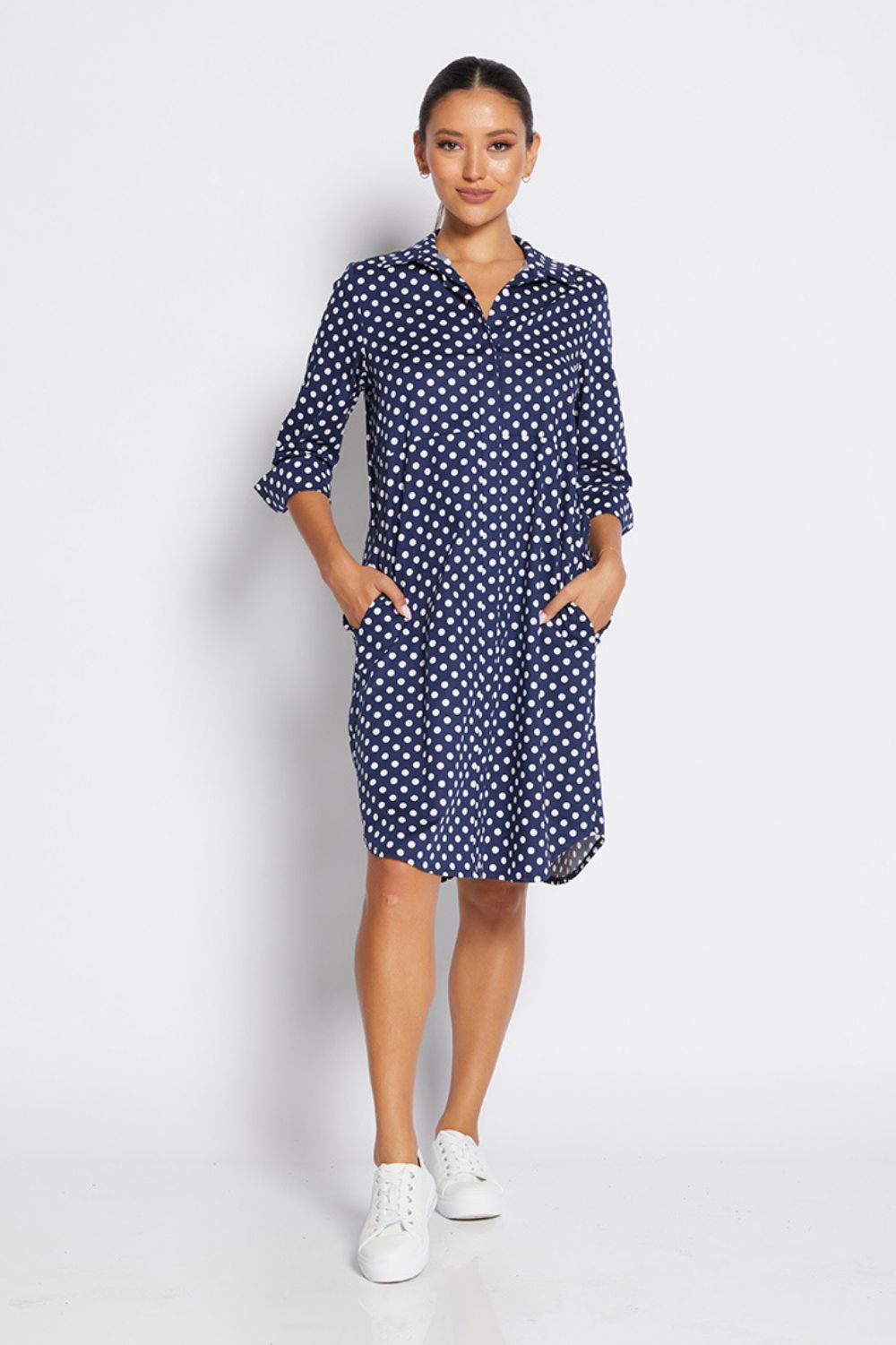 Philosophy Rierra Spot Dress | Navy Spot_Silvermaple Boutique