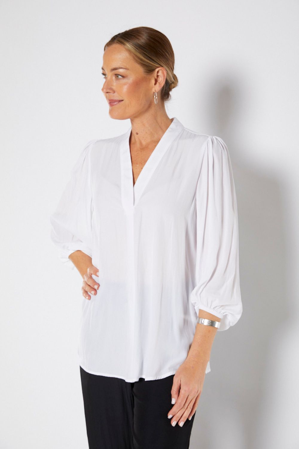 Philosophy Maple Billow Tunic | White_Silvermaple Boutique