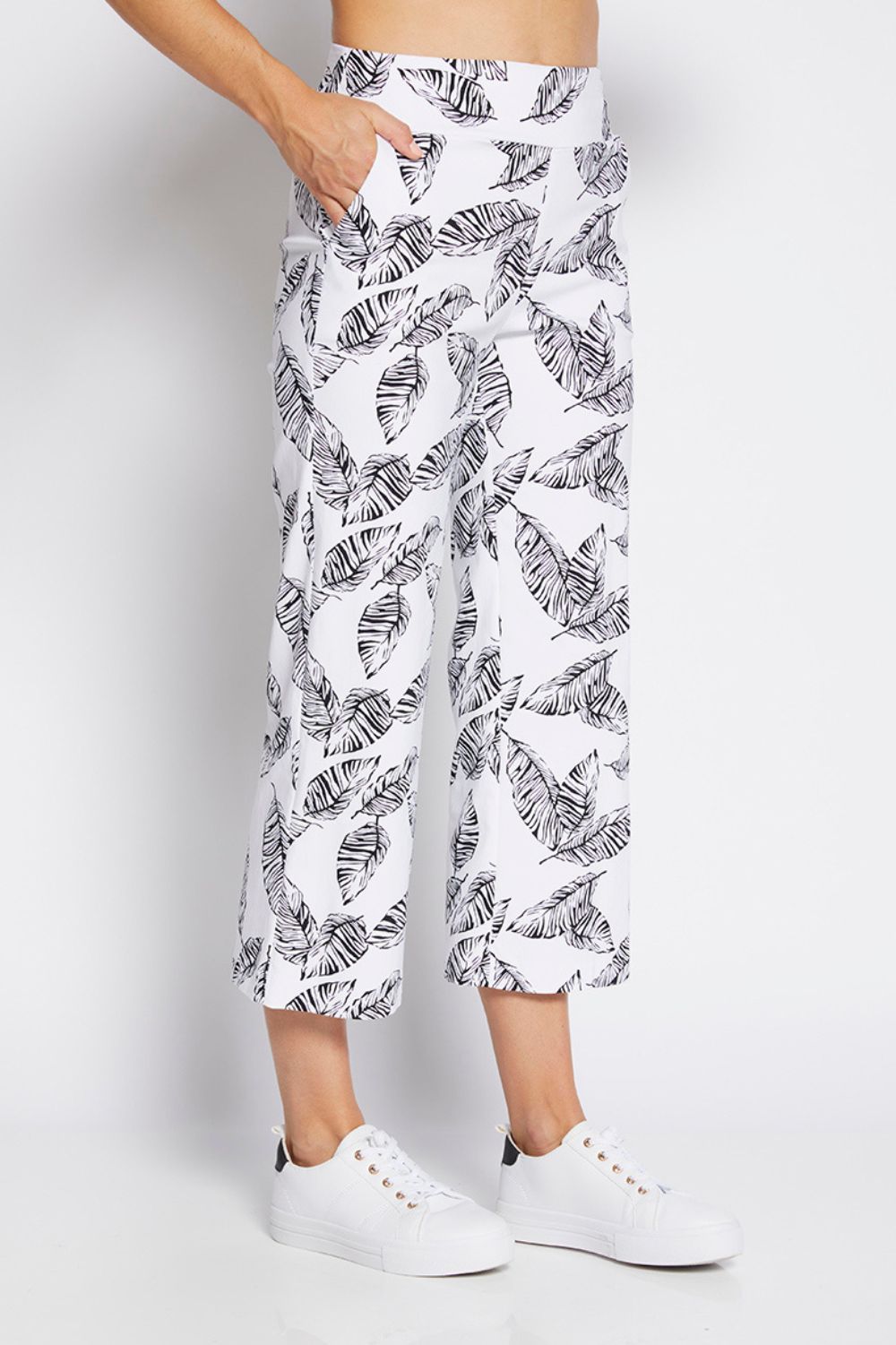 Philosophy Ticket 7/8 Culotte Pant | White Leaf_Silvermaple Boutique