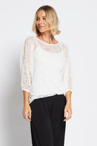 Philosophy Violetta Lace Billow Top | White_Silvermaple Boutique