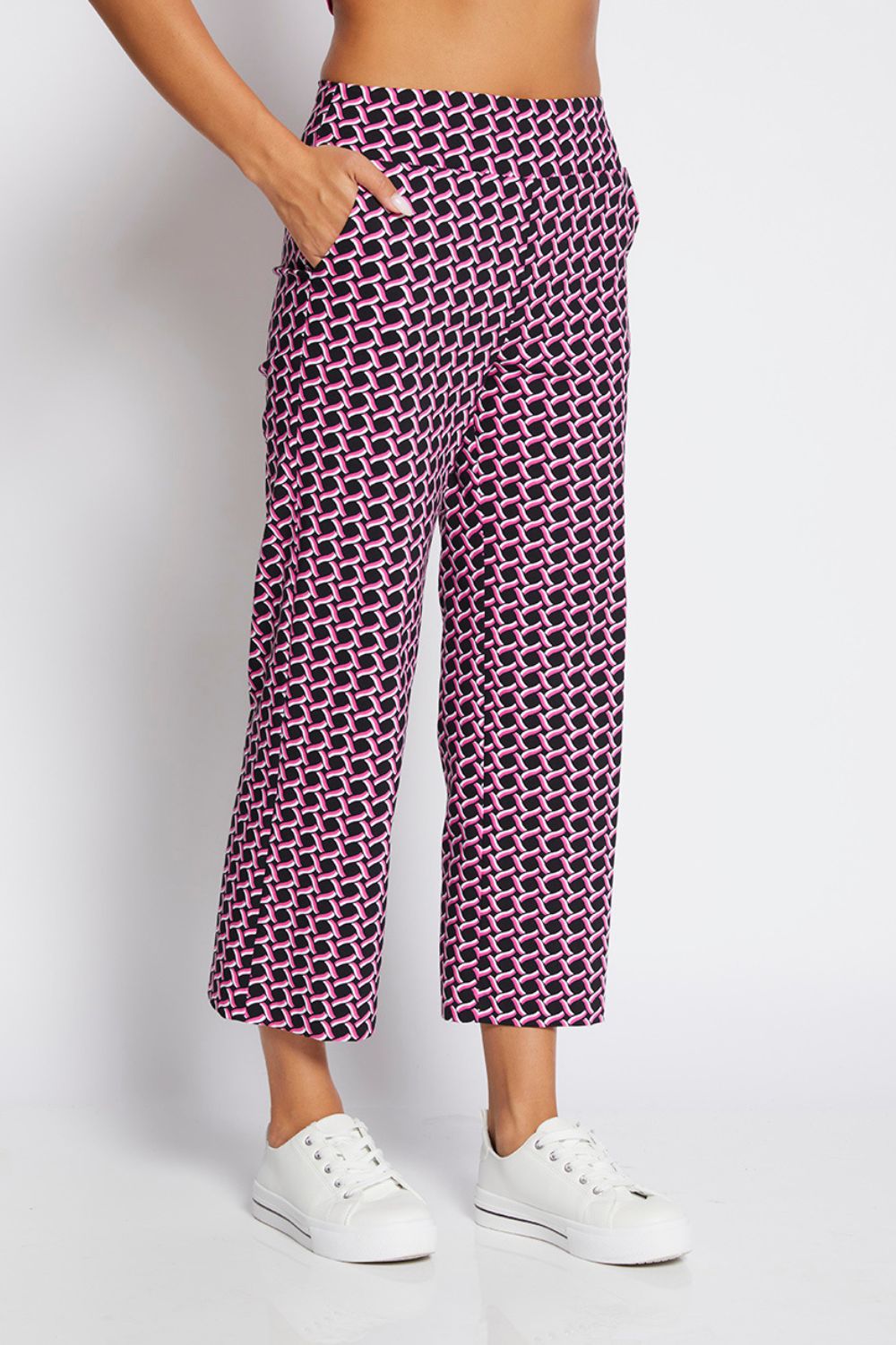 Philosophy Ticket 7/8 Culotte Pant | Pink Lattice_Silvermaple Boutique