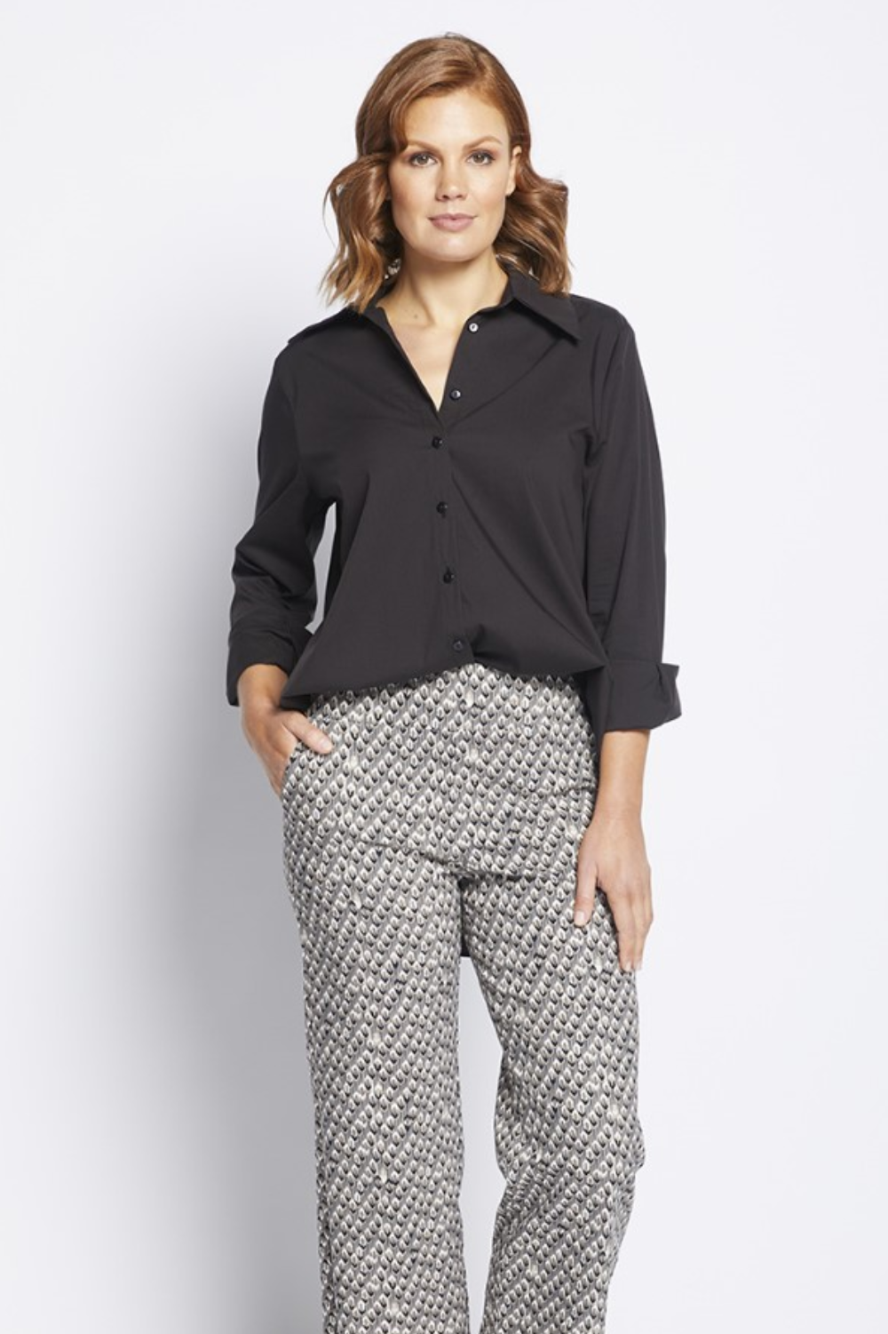 Philosophy Class Stretch Cotton Shirt |Black _Silvermaple Boutique 