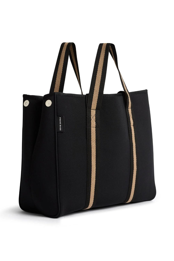 Prene Bags The Gigi Neoprene Tote Bag | Black/Beige_Silvermaple Boutique