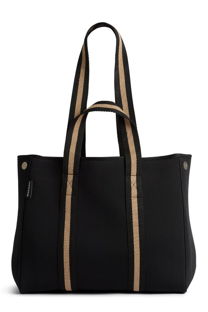 Prene Bags The Gigi Neoprene Tote Bag | Black/Beige_Silvermaple Boutique