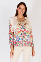 Rubyyaya Camille Shirt | Ivory Floral_Silvermaple Boutique