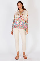 Rubyyaya Camille Shirt | Ivory Floral_Silvermaple Boutique