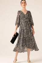 Sacha Drake Cloudland Wrap Dress | Black White Spot_Silvermaple Boutique