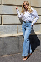 Saint Rose Jayne Wide Leg Jean | Vintage Wash_Silvermaple Boutique