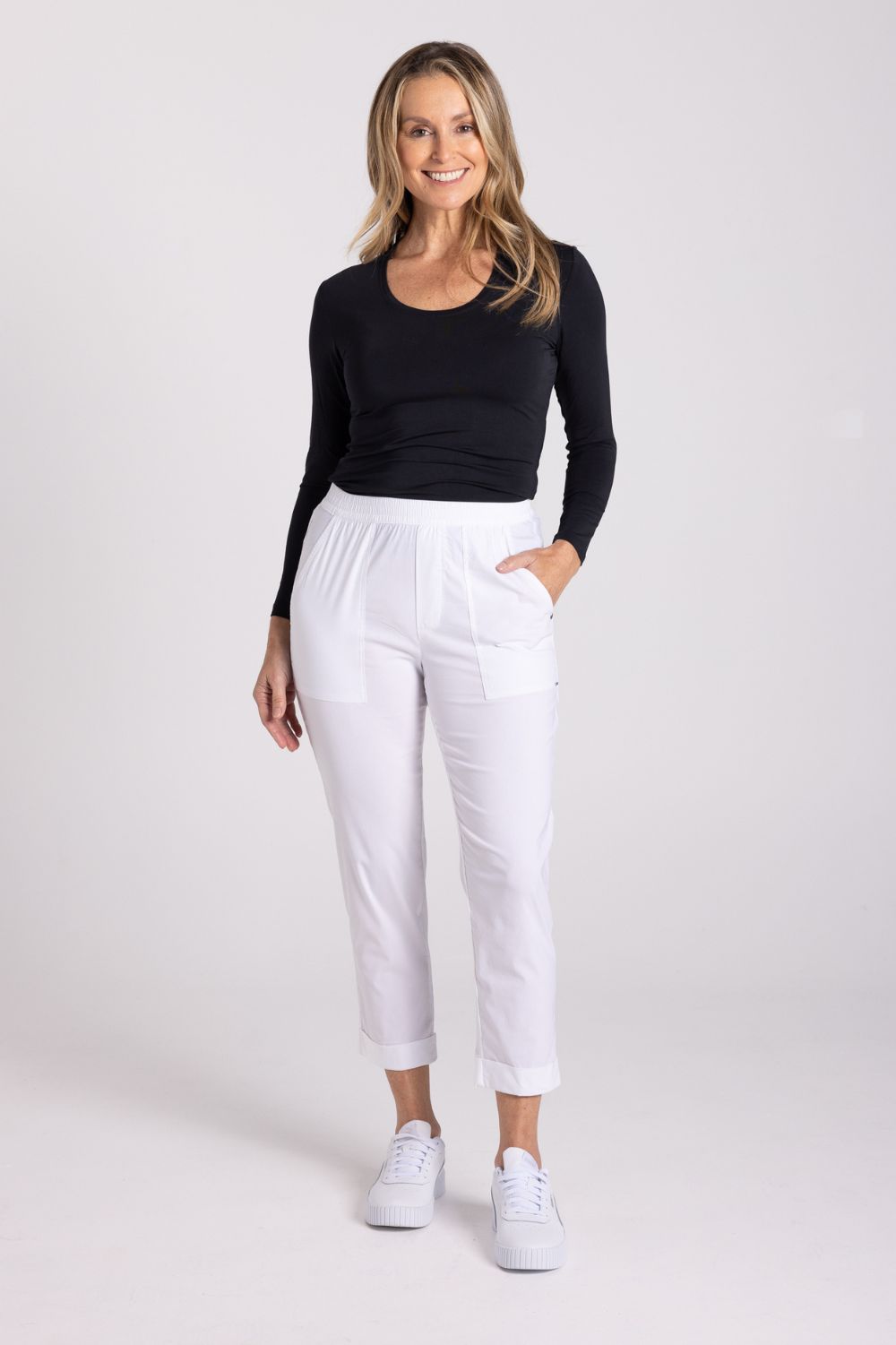 Silvermaple Collection The Ultimate 7/8 Cuff Pant | White