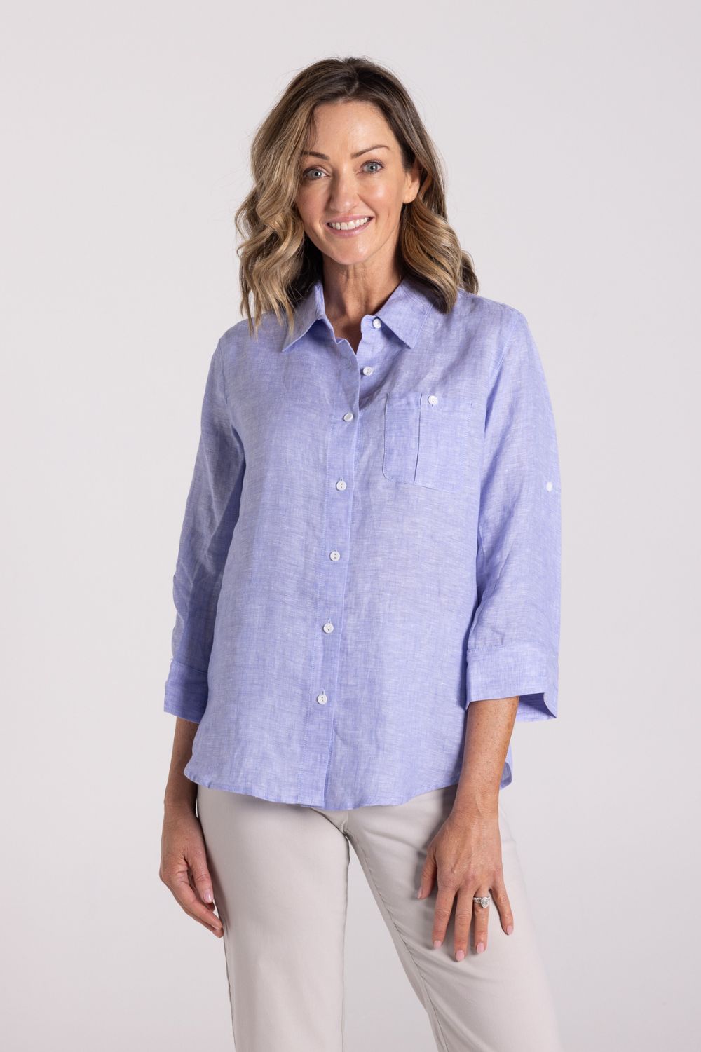 Silvermaple Collection Charlotte Linen Shirt | Blue