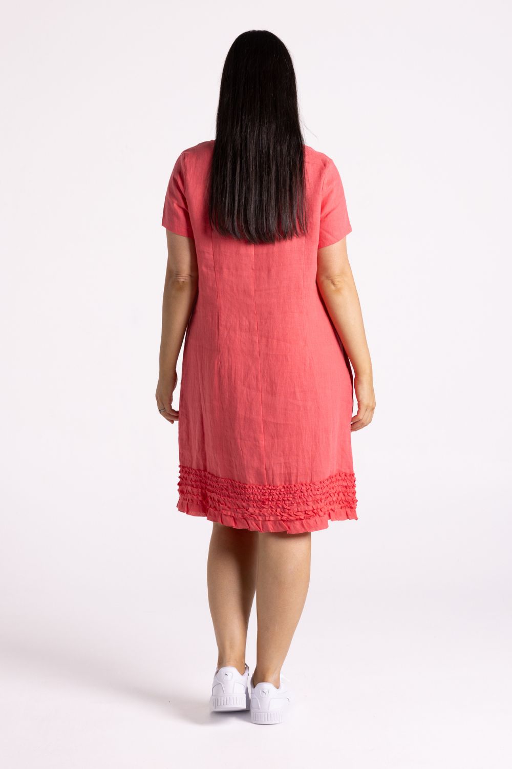 Silvermaple Collection Vanessa Ruffle Hem Dress | Melon