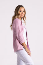 Silvermaple Collection Miranda Linen Blazer | Pink