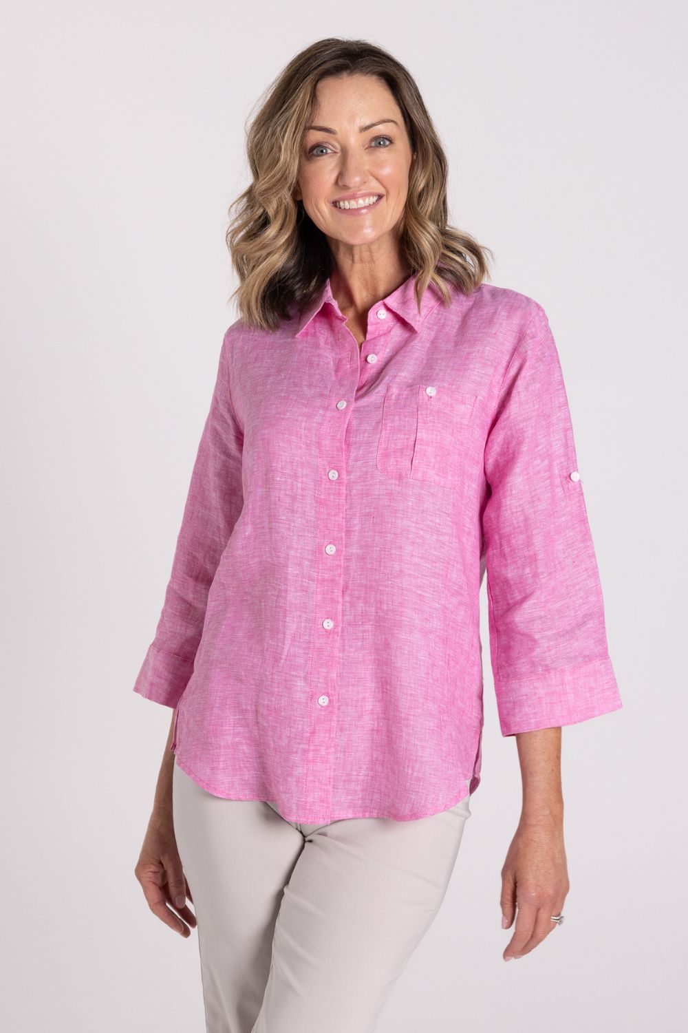 Silvermaple Collection Charlotte Linen Shirt | Pink