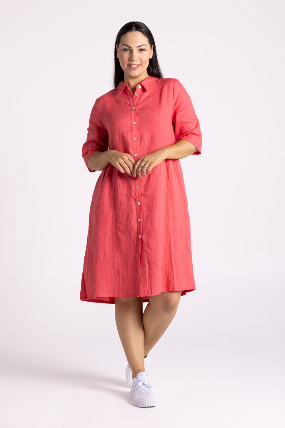 Silvermaple Collection Sandy Button Dress | Melon