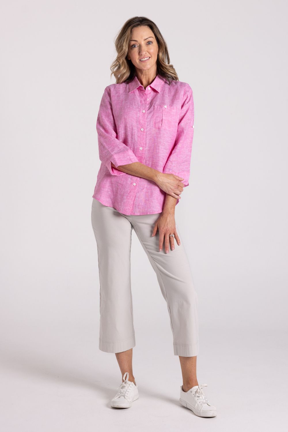 Silvermaple Collection Charlotte Linen Shirt | Pink