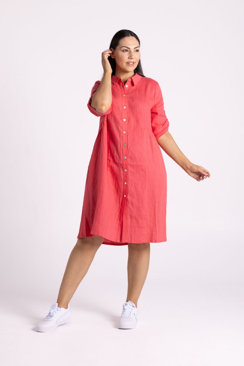 Silvermaple Collection Sandy Button Dress | Melon