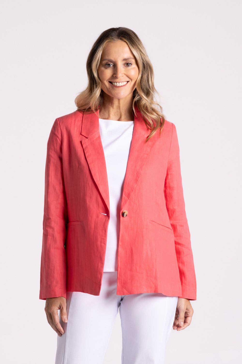 Silvermaple Collection Miranda Linen Blazer | Melon