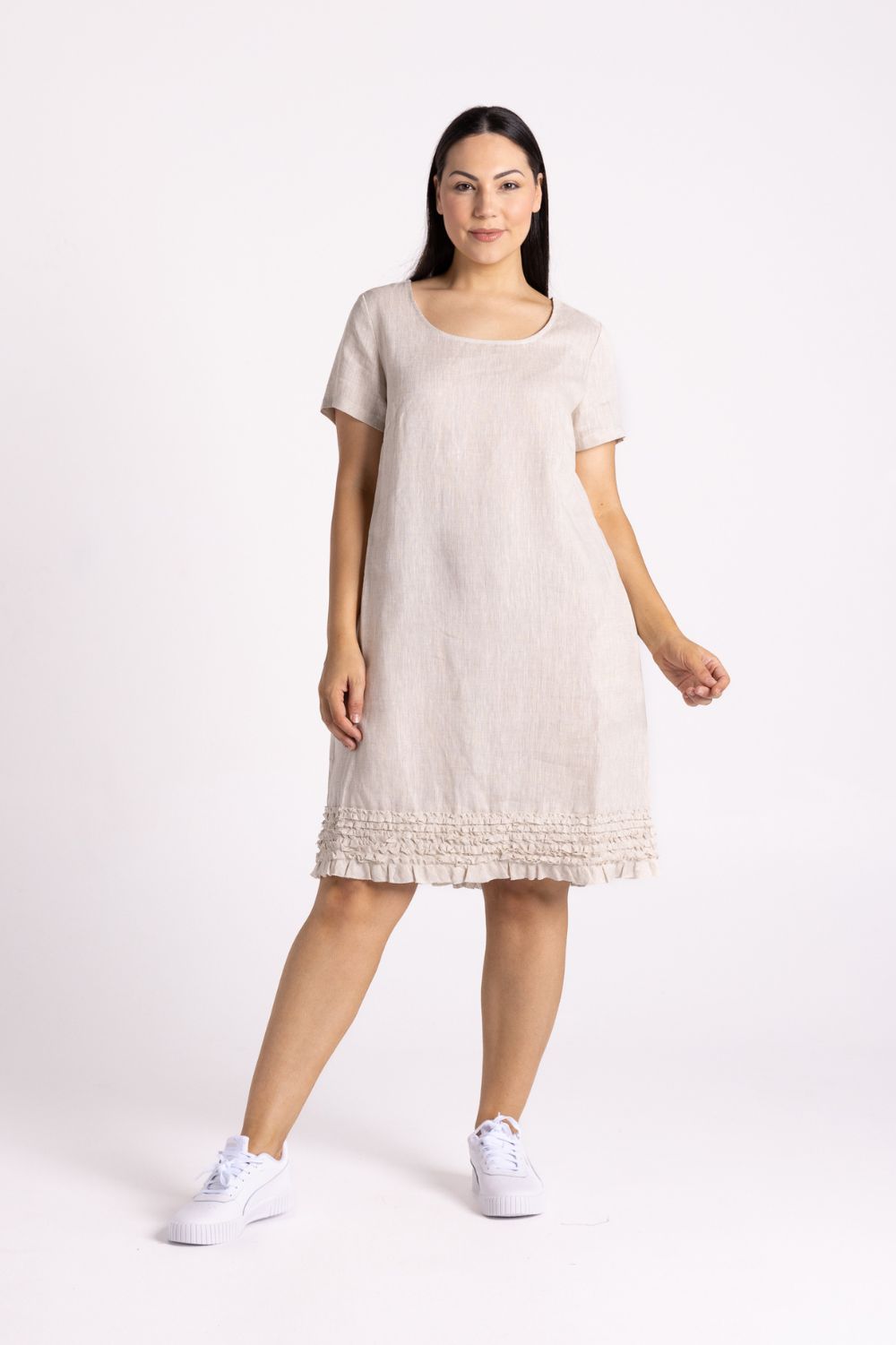 Silvermaple Collection Vanessa Ruffle Hem Dress | Natural 