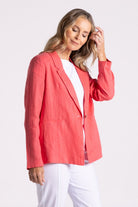 Silvermaple Collection Miranda Linen Blazer | Melon