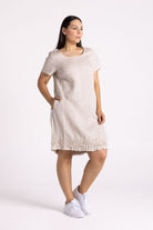 Silvermaple Collection Vanessa Ruffle Hem Dress | Natural 