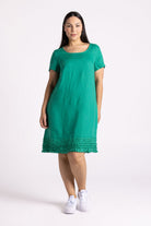 Silvermaple Collection Vanessa Ruffle Hem Dress | Emerald