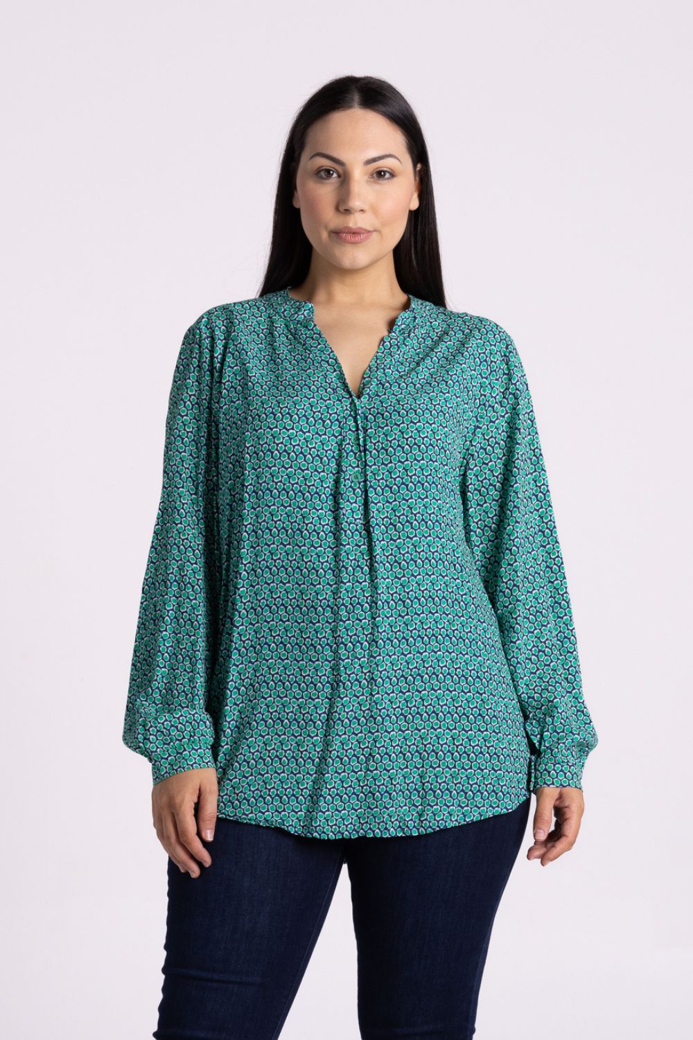 Silvermaple Boutique Sofia Shirt | Cheetah Navy/Green_Silvermaple Boutique