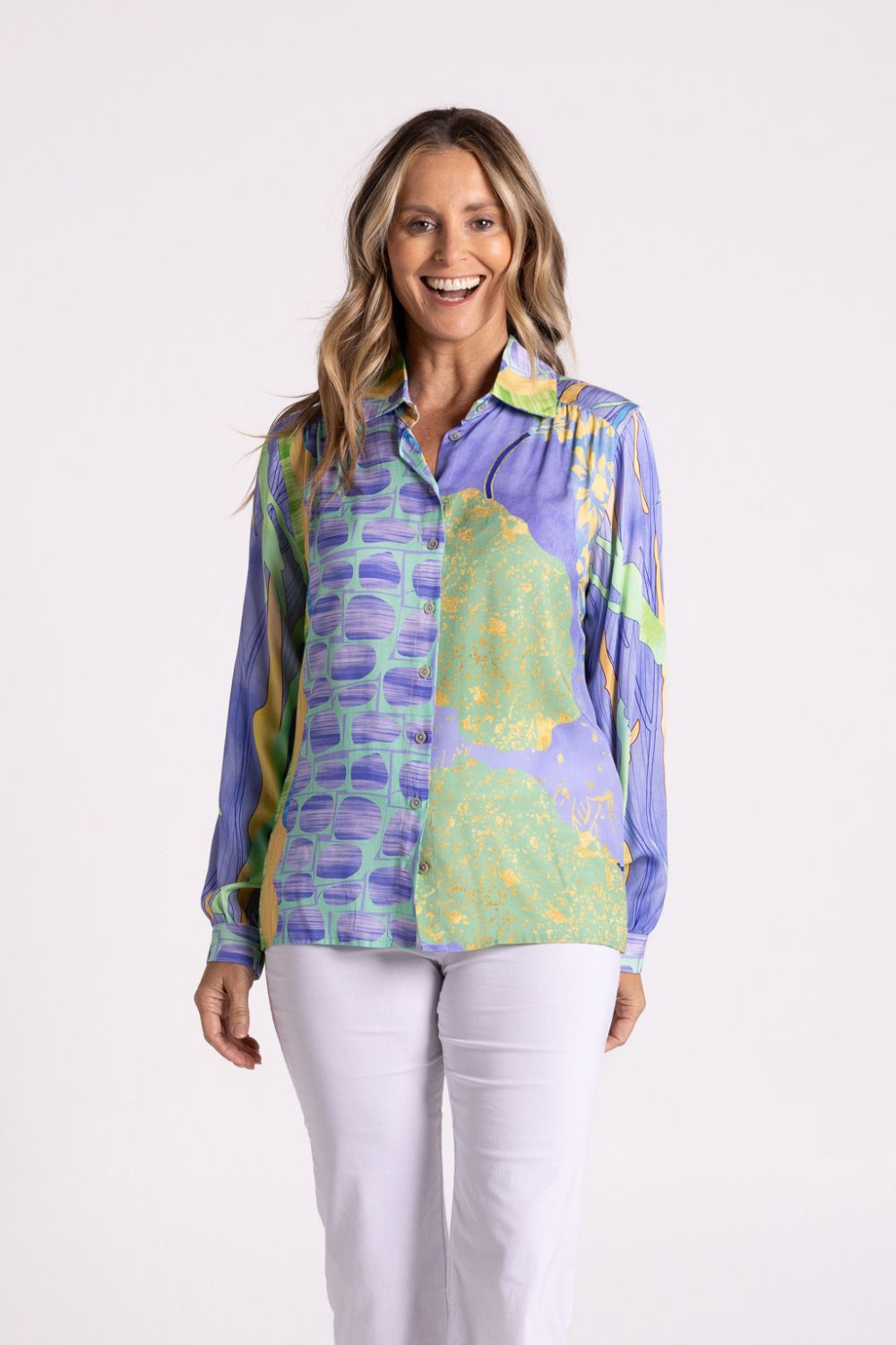 Silvermaple Collection Tuscany Shirt | Blue Multi_Silvermaple Boutique