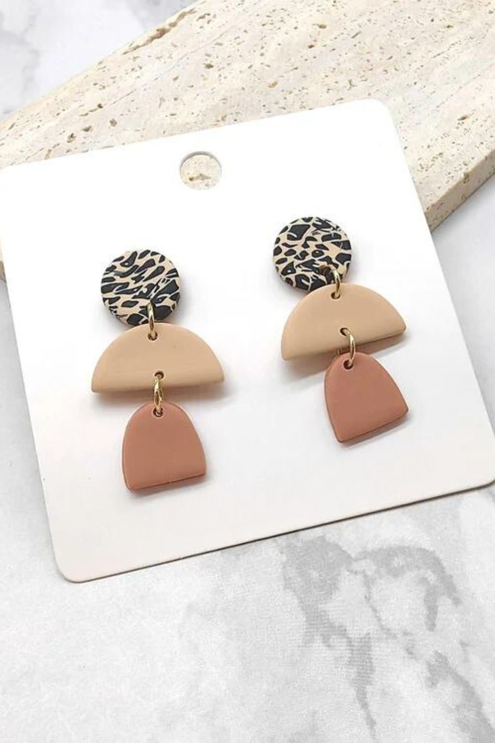 Margaret Clay Earrings | Nude Multi - Silvermaple Boutique